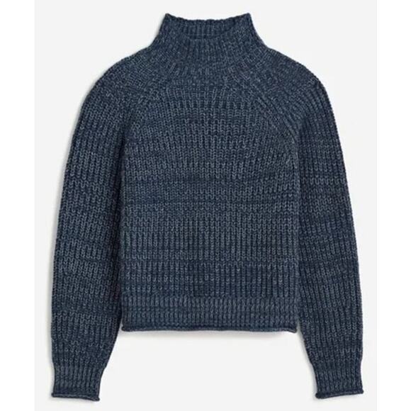 Madewell Mock Neck Sweater Marled Blue Grey NWT M - Picture 2 of 9